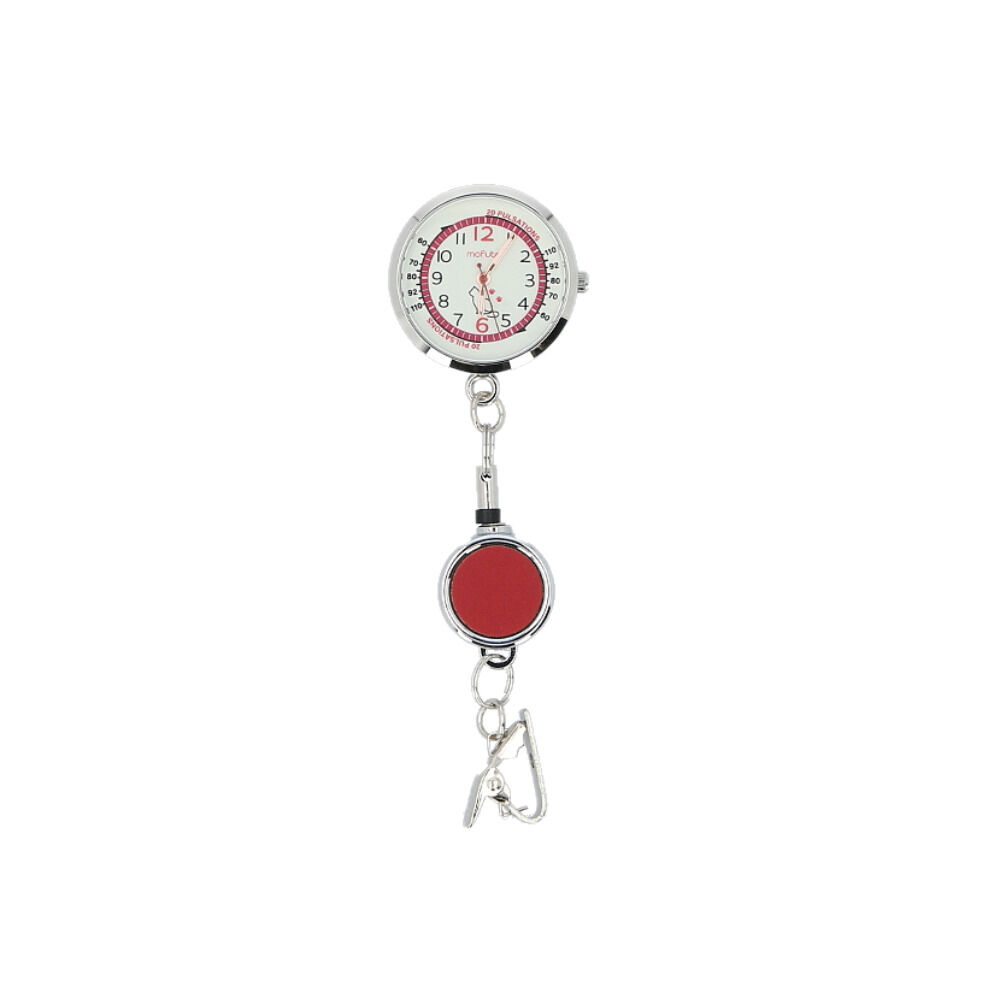 BACKYARD FAMILY「field work 時計 通販 リール付きウォッチ リール キーホルダー レディース」|腕時計|レッド1