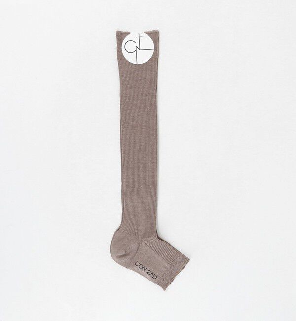 UNITED ARROWS「＜CONLEAD＞リブ ロング オープントゥ ソックス」|ソックス|BEIGE