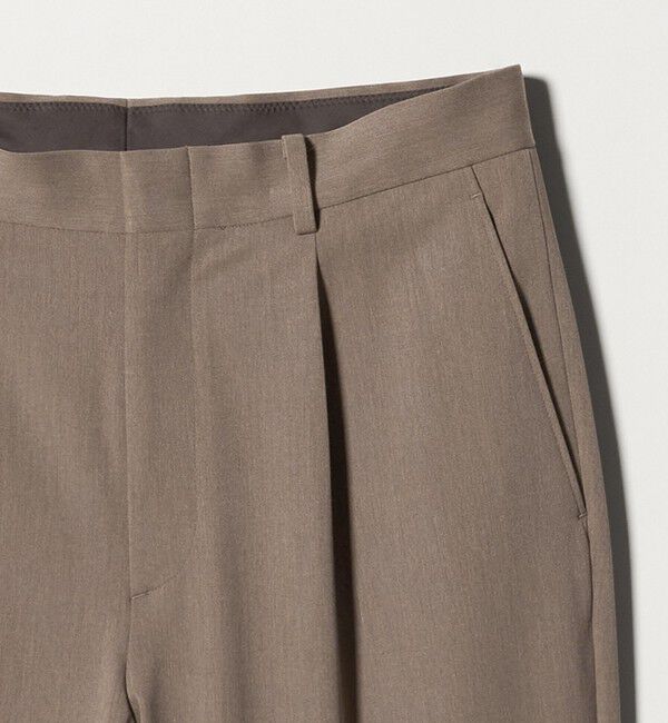 BEAUTY&YOUTH UNITED ARROWS「アルガン トロ 1プリーツ テーパード スラックス NO.7 ストレッチ」|チノ|