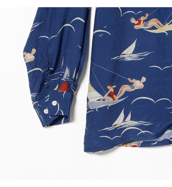 BEAMS PLUS「Open Collar Cupro Print」|シャツ・ブラウス|
