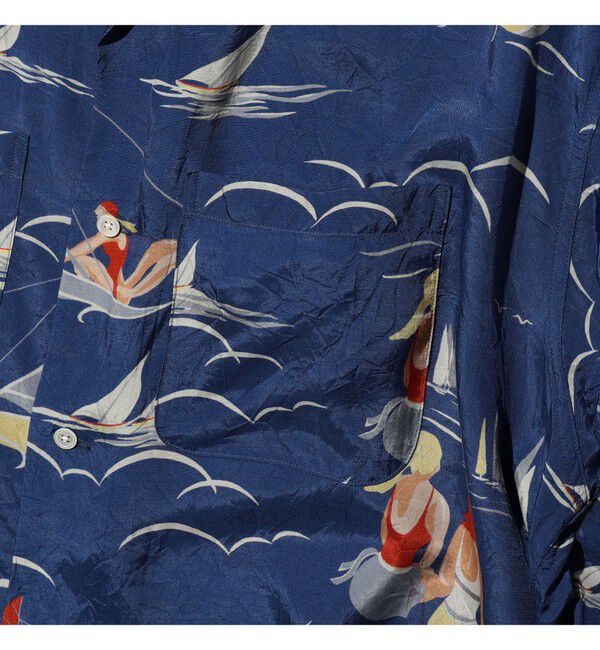 BEAMS PLUS「Open Collar Cupro Print」|シャツ・ブラウス|