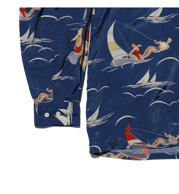 BEAMS PLUS「Open Collar Cupro Print」|シャツ・ブラウス|