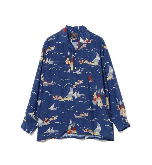 BEAMS PLUS「Open Collar Cupro Print」|シャツ・ブラウス|