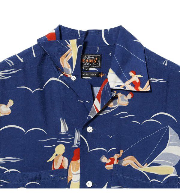 BEAMS PLUS「Open Collar Cupro Print」|シャツ・ブラウス|