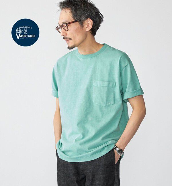 SHIPS「SHIPS: コットン USA クルーネック ポケット ピグメント Tシャツ」|Tシャツ・カットソー|ケリー