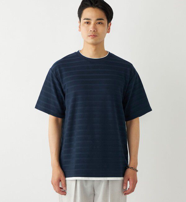 SHIPS Colors 「SHIPS Colors:フェイクレイヤード ボーダー Tシャツ」|Tシャツ・カットソー|
