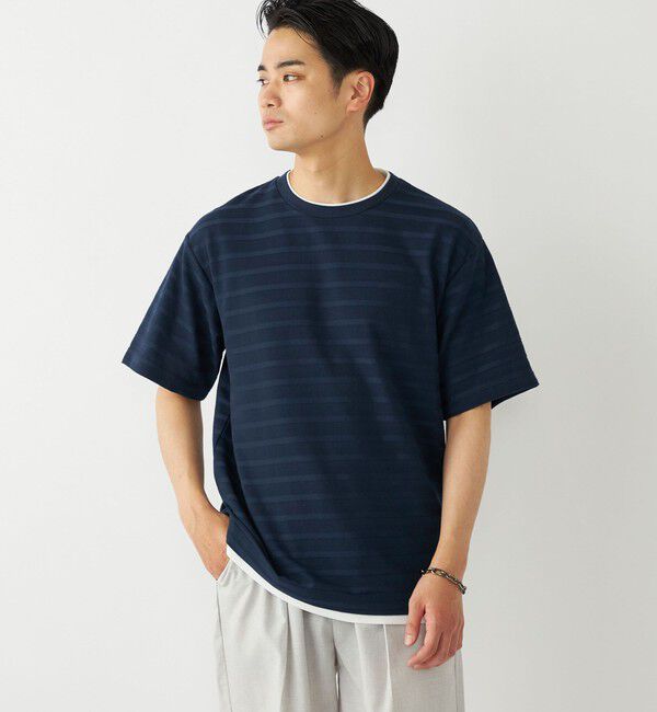 SHIPS Colors 「SHIPS Colors:フェイクレイヤード ボーダー Tシャツ」|Tシャツ・カットソー|