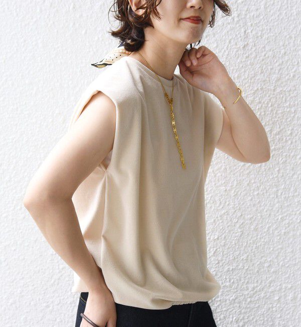 SHIPS for women「《予約》〈接触冷感 / UVカット〉マイクロ パイル フレンチ スリーブ プルオーバー」|Tシャツ・カットソー|