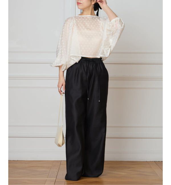 IENA LA BOUCLE「《洗濯機洗い可》IENA LA BOUCLE コットンサテンイージーパンツ」|その他|