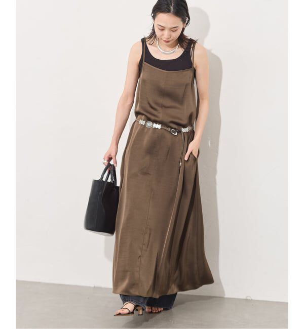 JOURNAL STANDARD「ドレープサテンキャミ ワンピース」|ワンピース|ブラウン