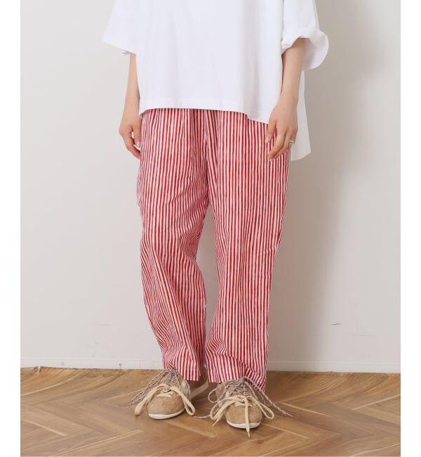 journal standard luxe「《予約》CLストライプ イージーテーパーパンツ」|その他|レッド