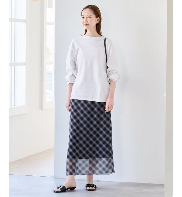 U by SPICK&SPAN「シアーチェックタイトスカート」|スカート|