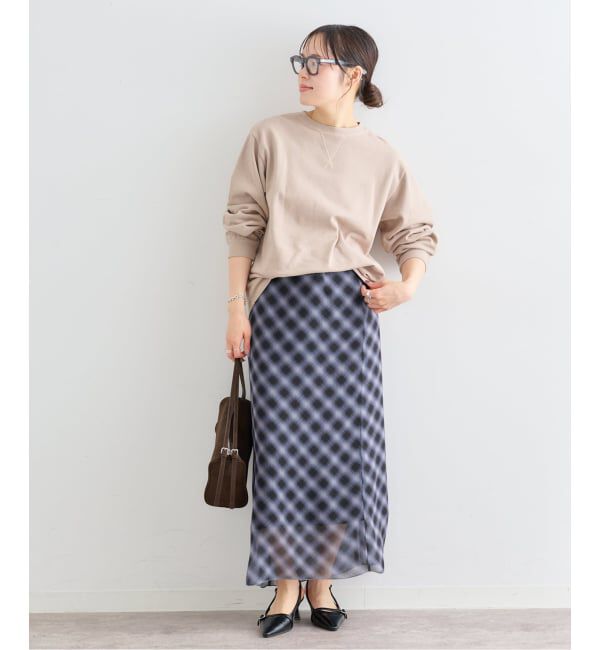 U by SPICK&SPAN「シアーチェックタイトスカート」|スカート|