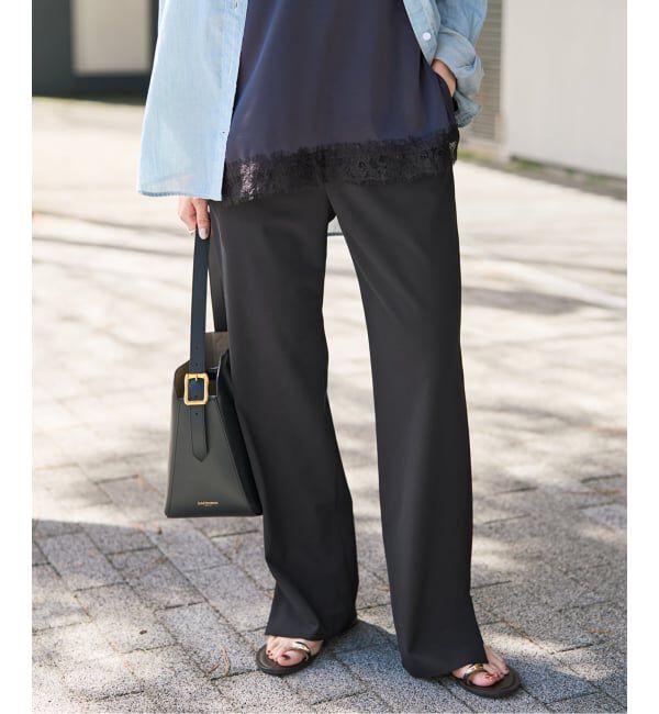 Spick and Span「ストレッチサイドスリットパンツ」|スラックス|