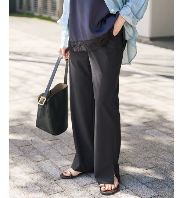 Spick and Span「ストレッチサイドスリットパンツ」|スラックス|