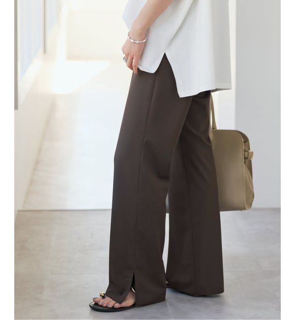 Spick and Span「ストレッチサイドスリットパンツ」|スラックス|