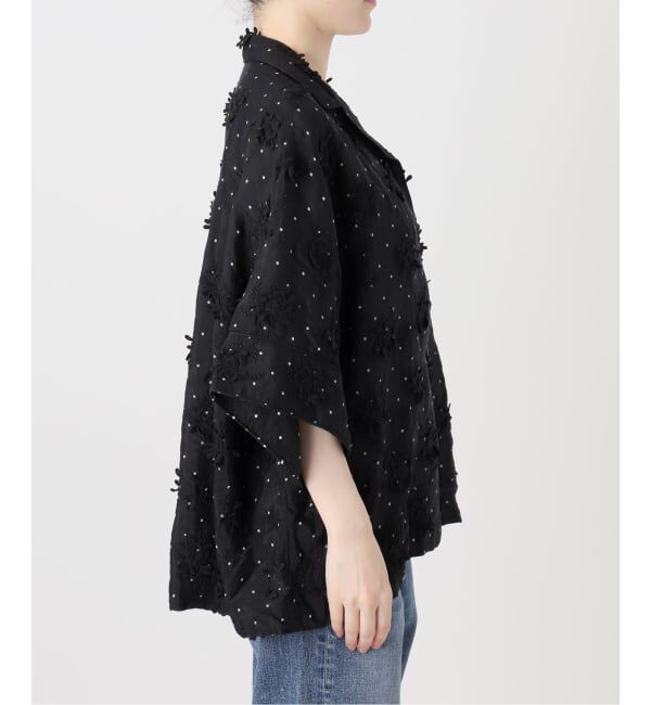Spick and Span「crinkle crinkle crinkle dot 3D embroidery open collar shirt」|シャツ・ブラウス|