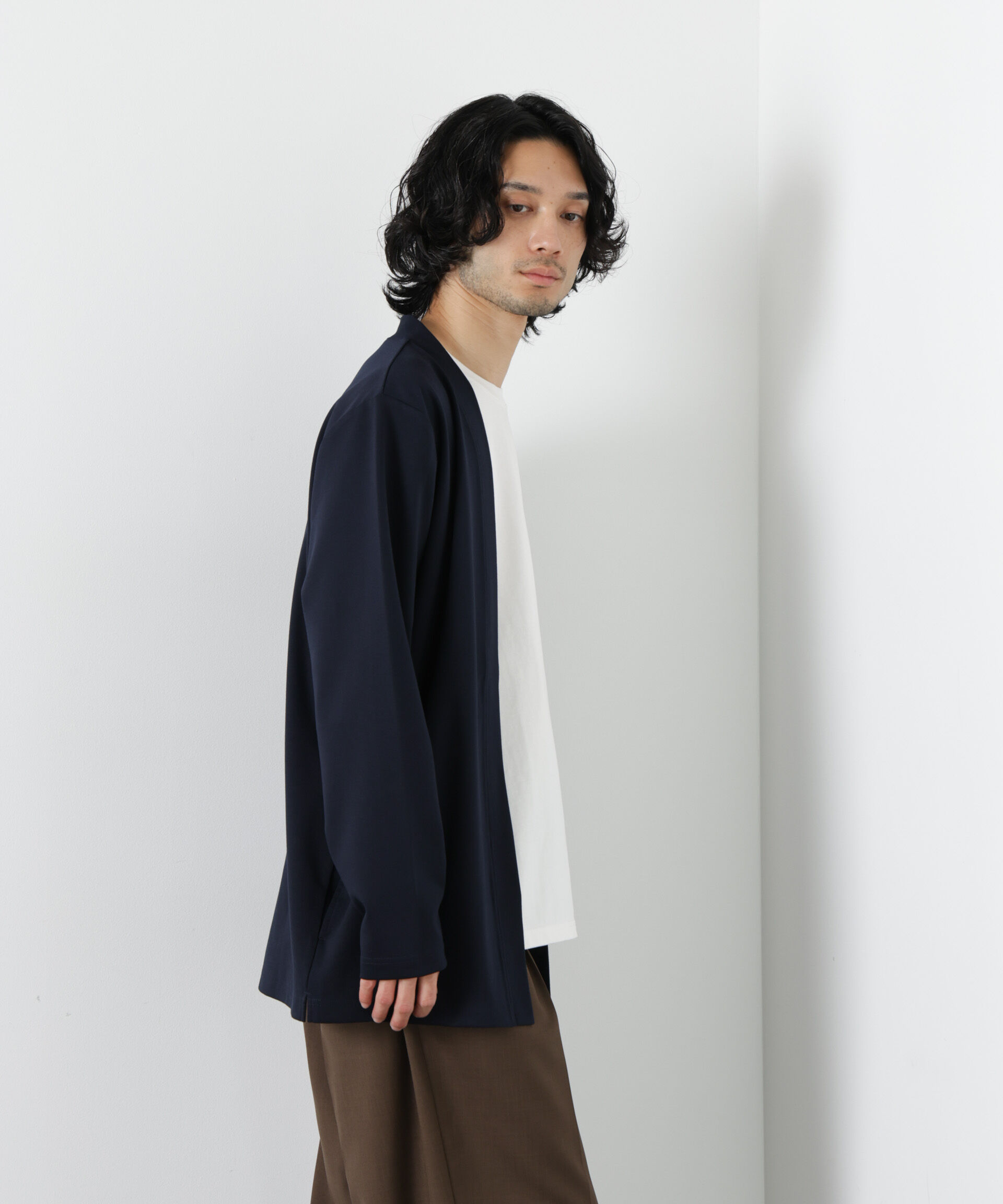 nano･universe「ダブルジャージー着流しカーディガン」|Tシャツ・カットソー|