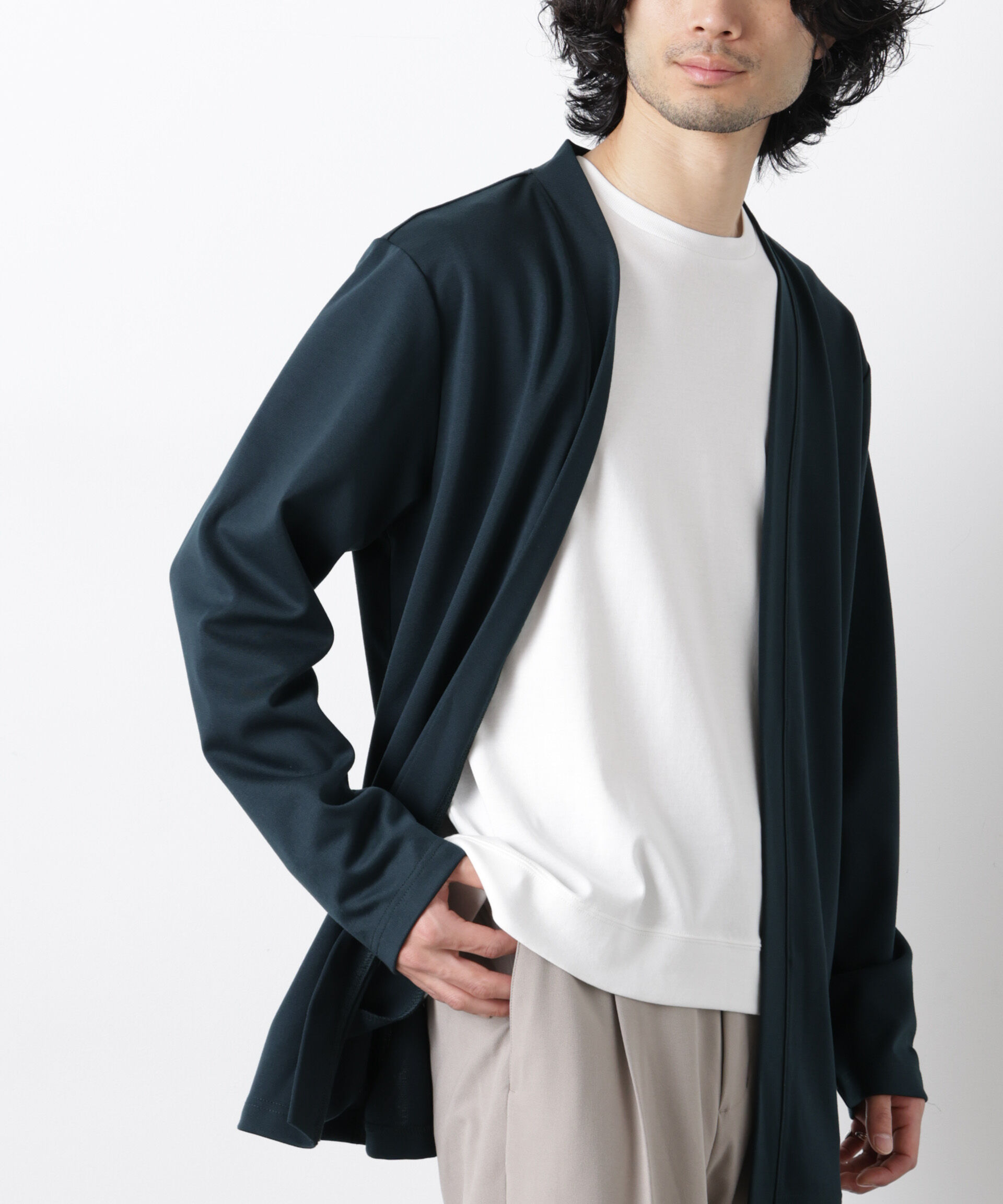 nano･universe「ダブルジャージー着流しカーディガン」|Tシャツ・カットソー|