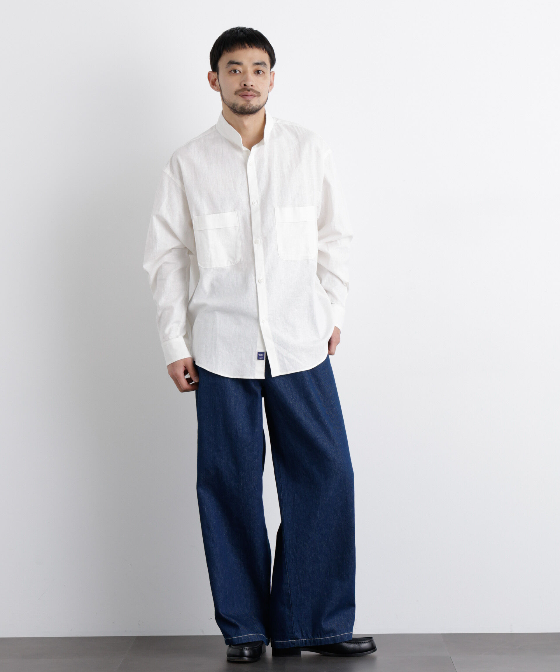 nano･universe「「FRENCH LINEN」リネンコットンスタンドシャツ」|シャツ・ブラウス|