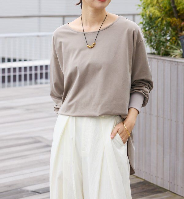  「【しなやかなドレープ感が上品な印象に】キュプラカットプルオーバー」|Tシャツ・カットソー|
