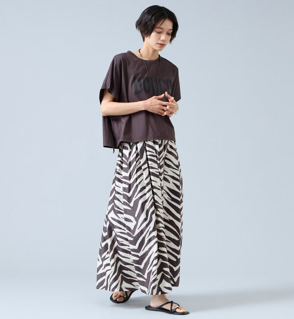 Liesse「DOUCEプリントショート丈Tシャツ」|Tシャツ・カットソー|