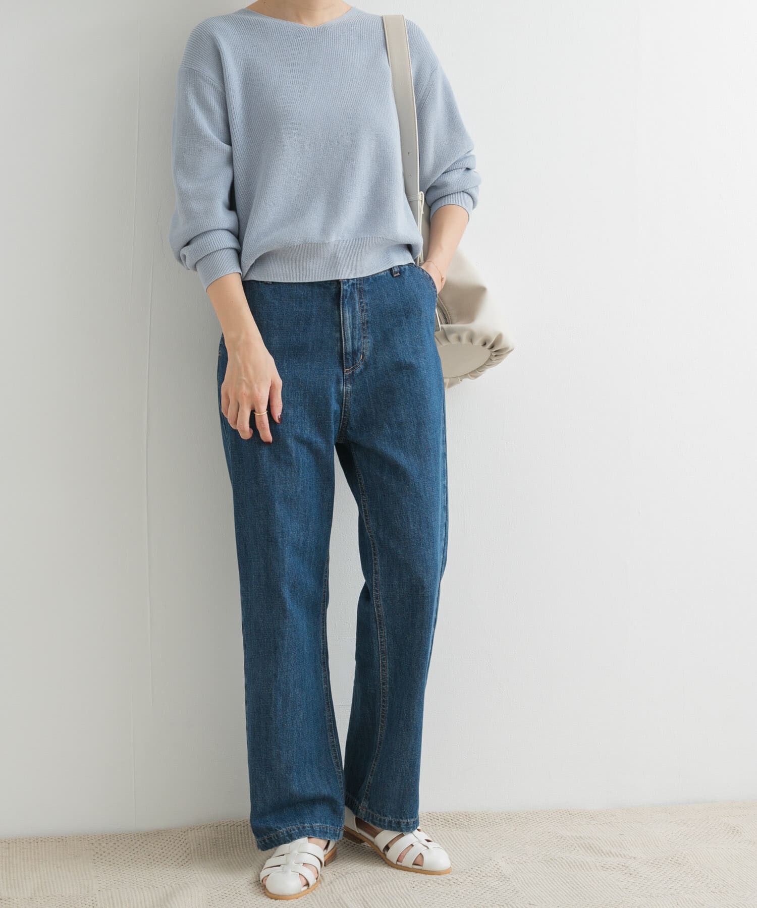 URBAN RESEARCH DOORS「デニムワイドパンツ」|デニム|インディゴブルー