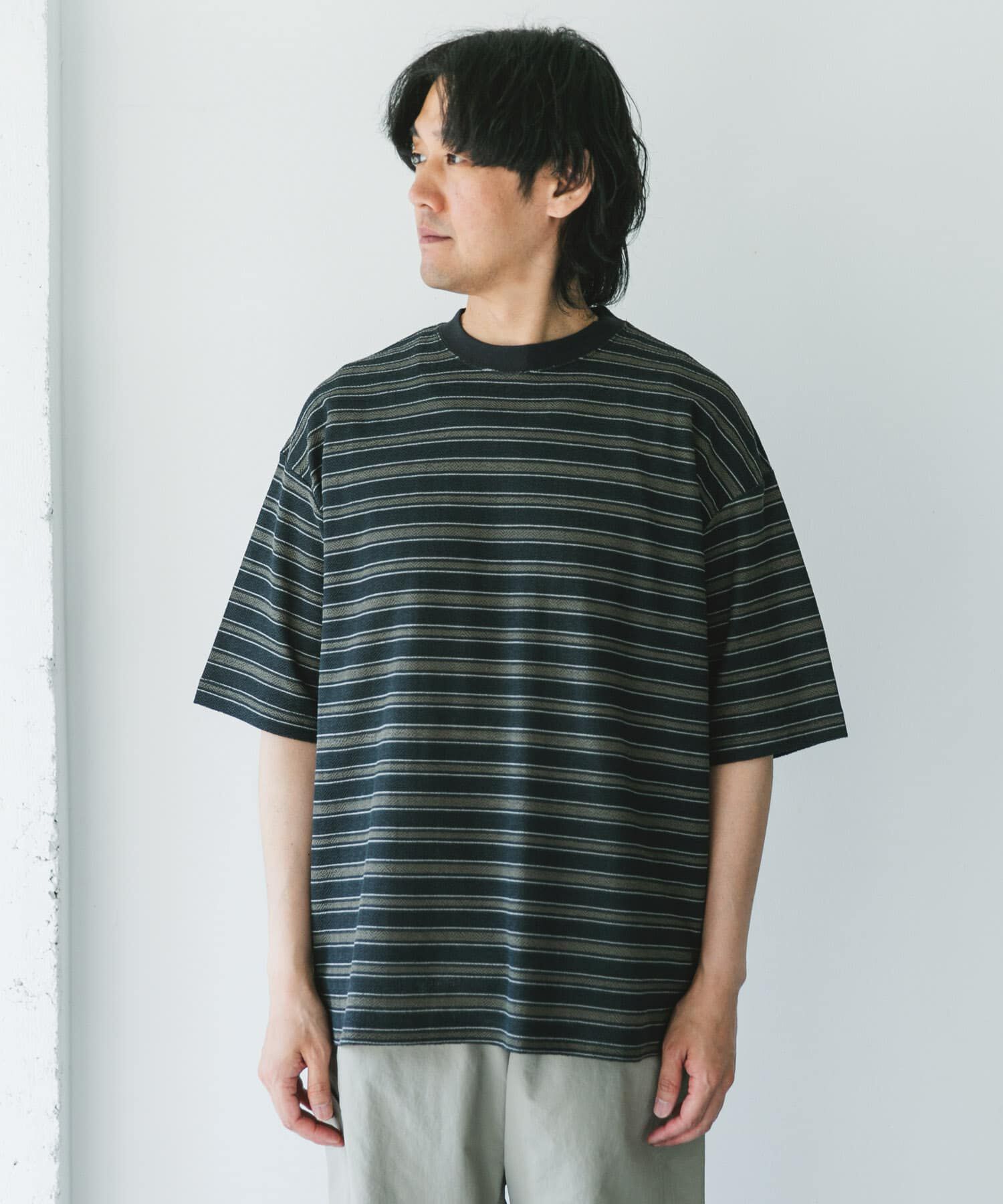 URBAN RESEARCH DOORS「プリントボーダーショートスリーブTシャツ」|Tシャツ・カットソー|