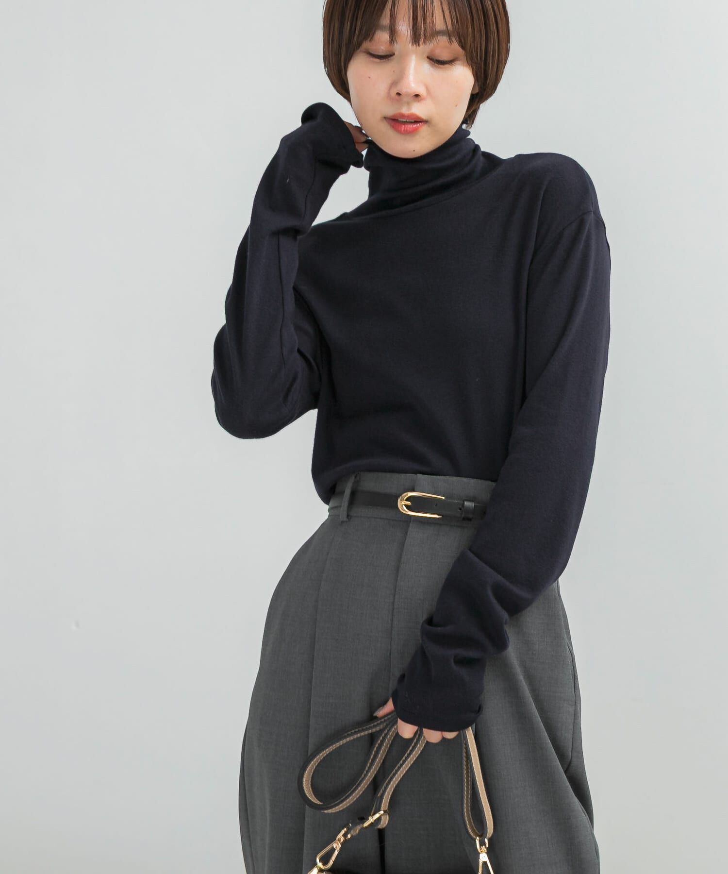 URBAN RESEARCH ROSSO「コットンカシミヤハイネックカットソー」|Tシャツ・カットソー|
