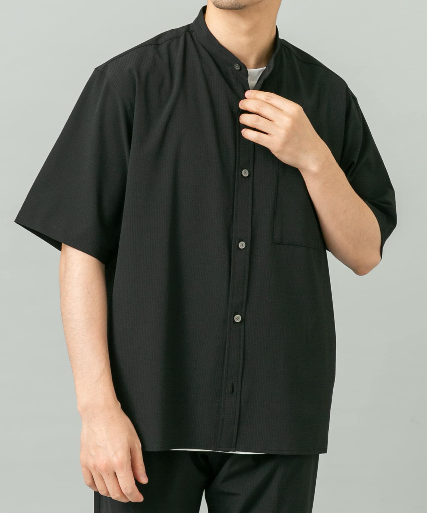 URBAN RESEARCH ROSSO「『WEB限定』『XLサイズあり』『吸水速乾』Air Stretch バンドカラーシャツ」|シャツ・ブラウス|