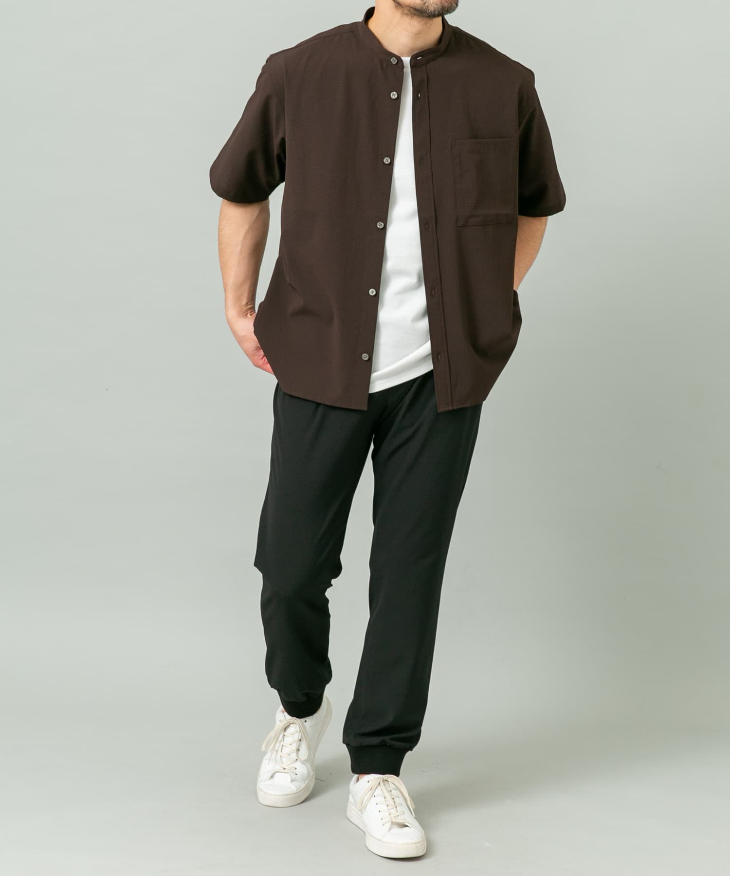 URBAN RESEARCH ROSSO「『WEB限定』『XLサイズあり』『吸水速乾』Air Stretch バンドカラーシャツ」|シャツ・ブラウス|