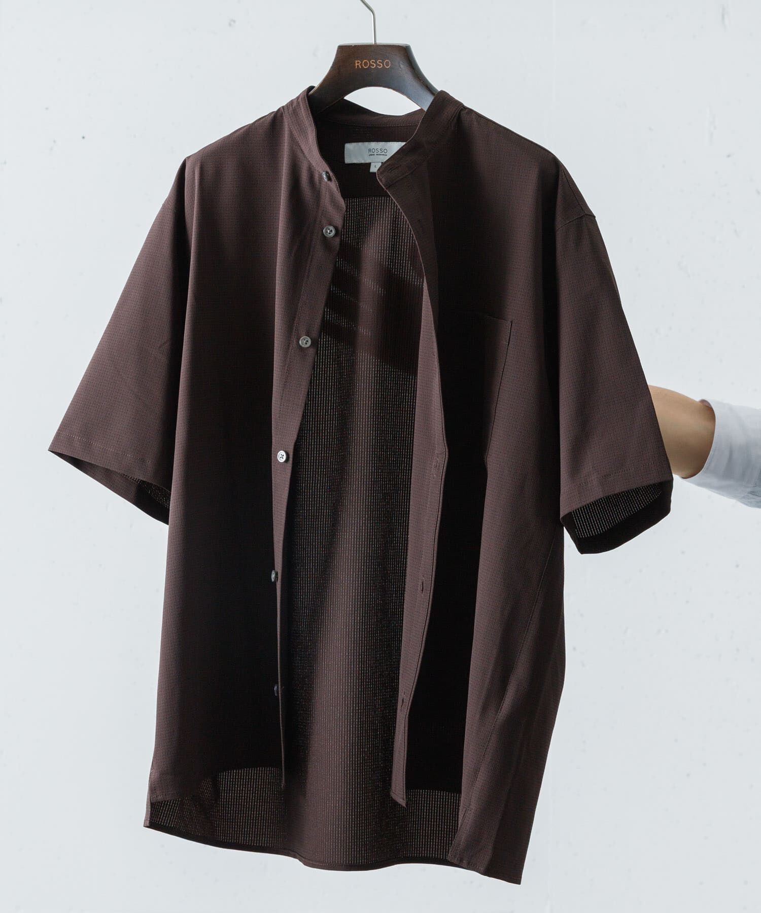 URBAN RESEARCH ROSSO「『WEB限定』『XLサイズあり』『吸水速乾』Air Stretch バンドカラーシャツ」|シャツ・ブラウス|