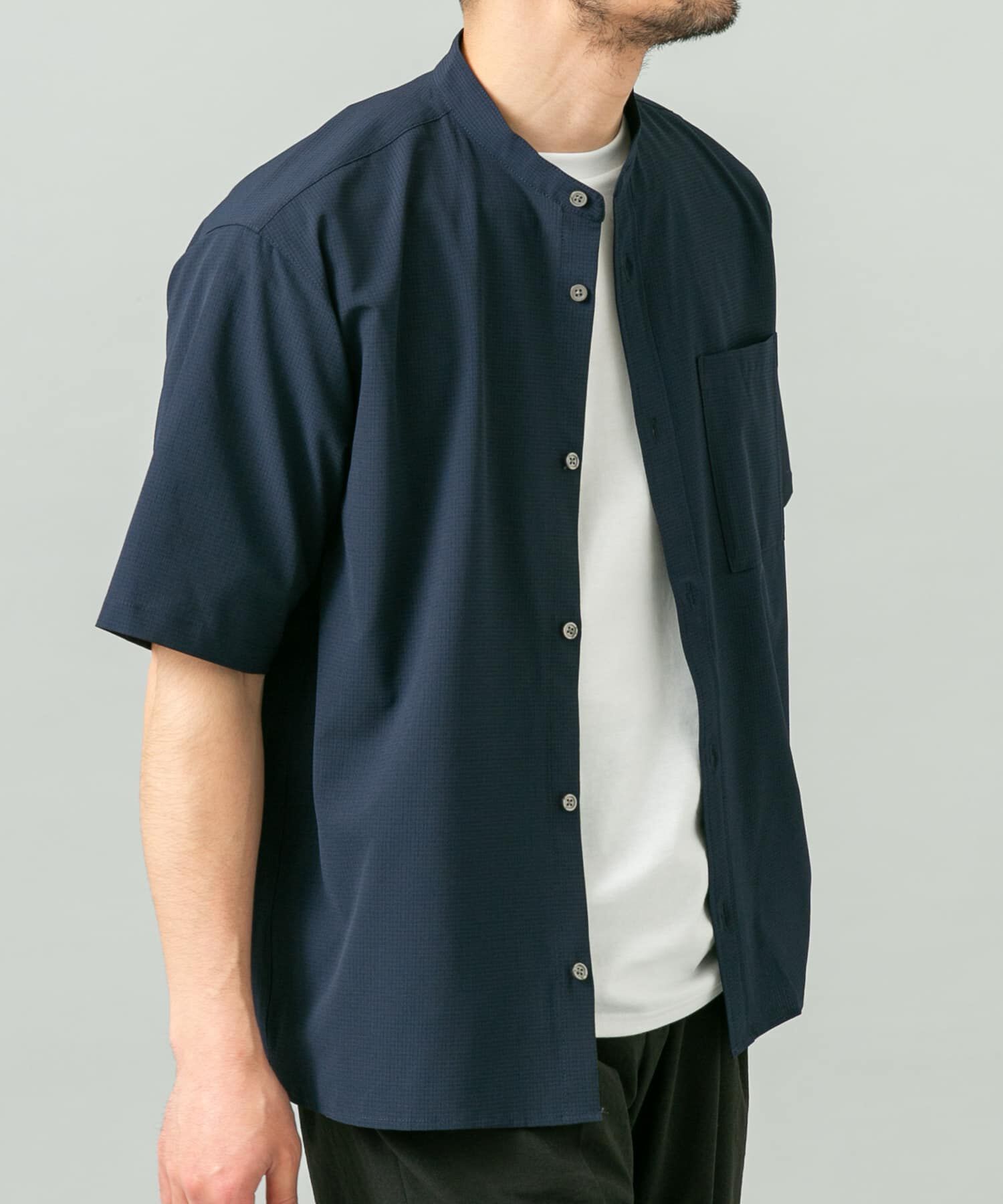 URBAN RESEARCH ROSSO「『WEB限定』『XLサイズあり』『吸水速乾』Air Stretch バンドカラーシャツ」|シャツ・ブラウス|