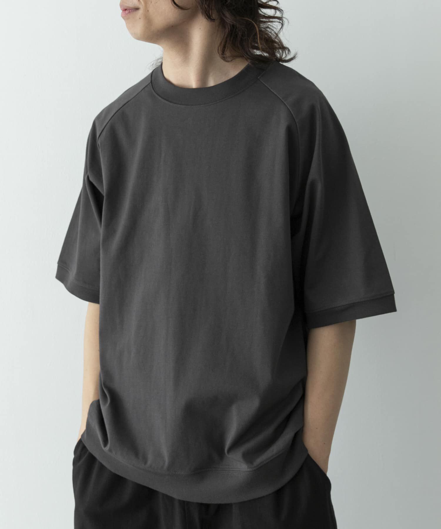 Sonny Label 「『接触冷感』『速乾』ハイスペラグランショートスリーブTシャツ」|Tシャツ・カットソー|チャコールグレー