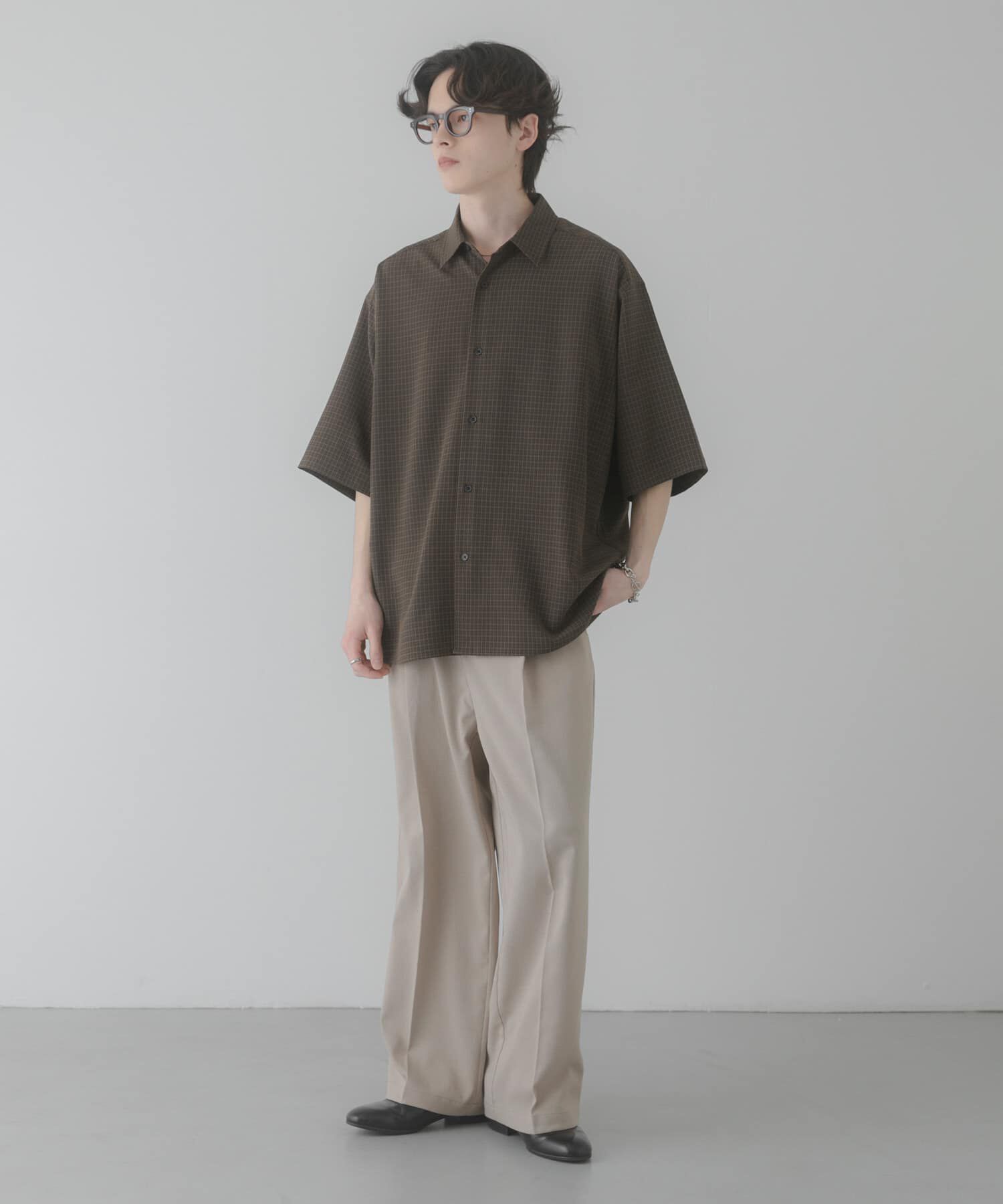 SENSE OF PLACE by URBAN RESEARCH「マイクロチェックエクストラルーズショートスリーブシャツ」|シャツ・ブラウス|