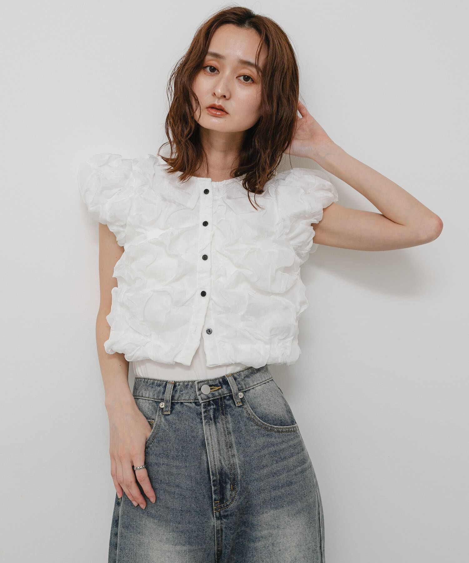SENSE OF PLACE by URBAN RESEARCH「クシュクシュパフスリーブトップス」|シャツ・ブラウス|