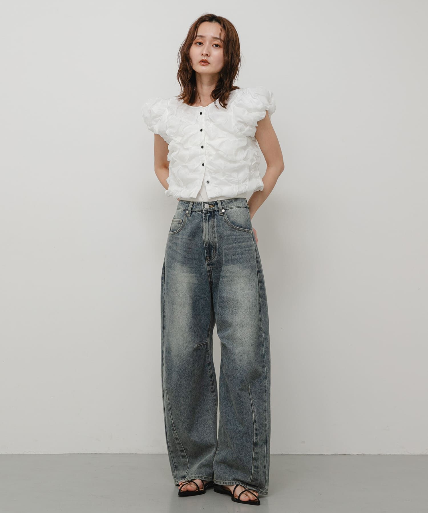 SENSE OF PLACE by URBAN RESEARCH「クシュクシュパフスリーブトップス」|シャツ・ブラウス|