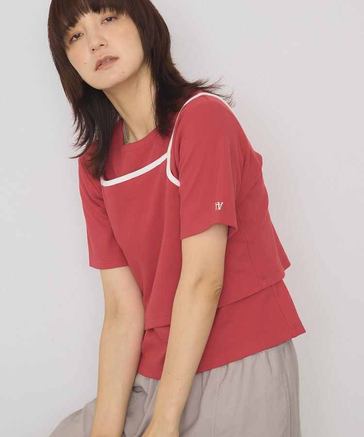 AMERICAN HOLIC「【2点セット】配色キャミ＋Tシャツ」|Tシャツ・カットソー|