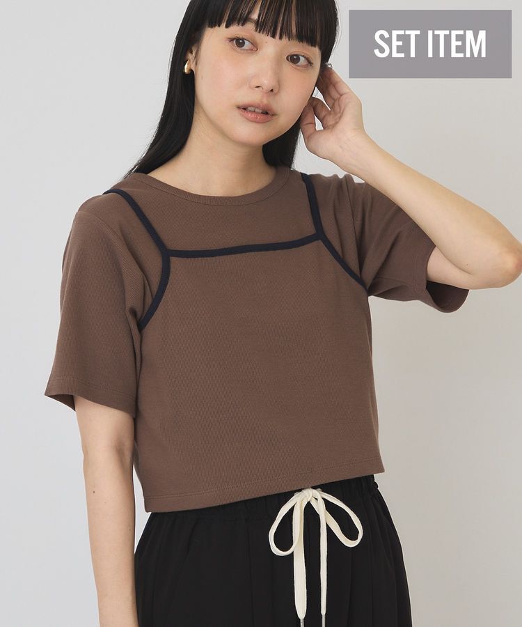 AMERICAN HOLIC「【2点セット】配色キャミ＋Tシャツ」|Tシャツ・カットソー|
