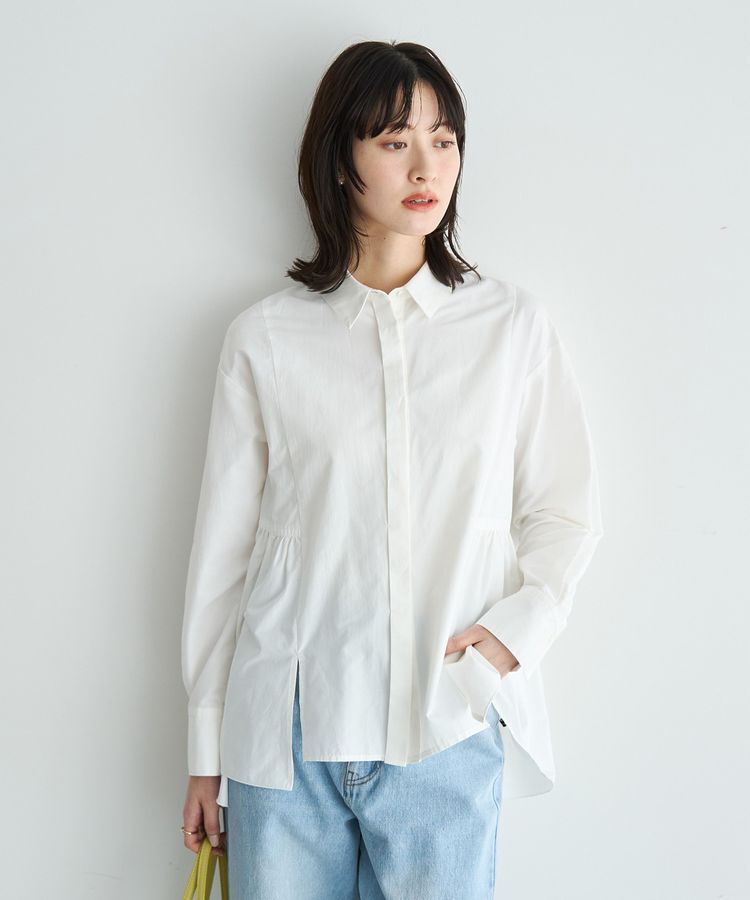 YECCA VECCA「ペプラムギャザーシャツ」|シャツ・ブラウス|