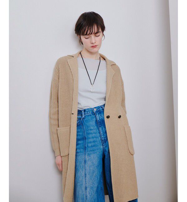 allureville「片畦ニットコート」|ダッフルコート|ベージュ