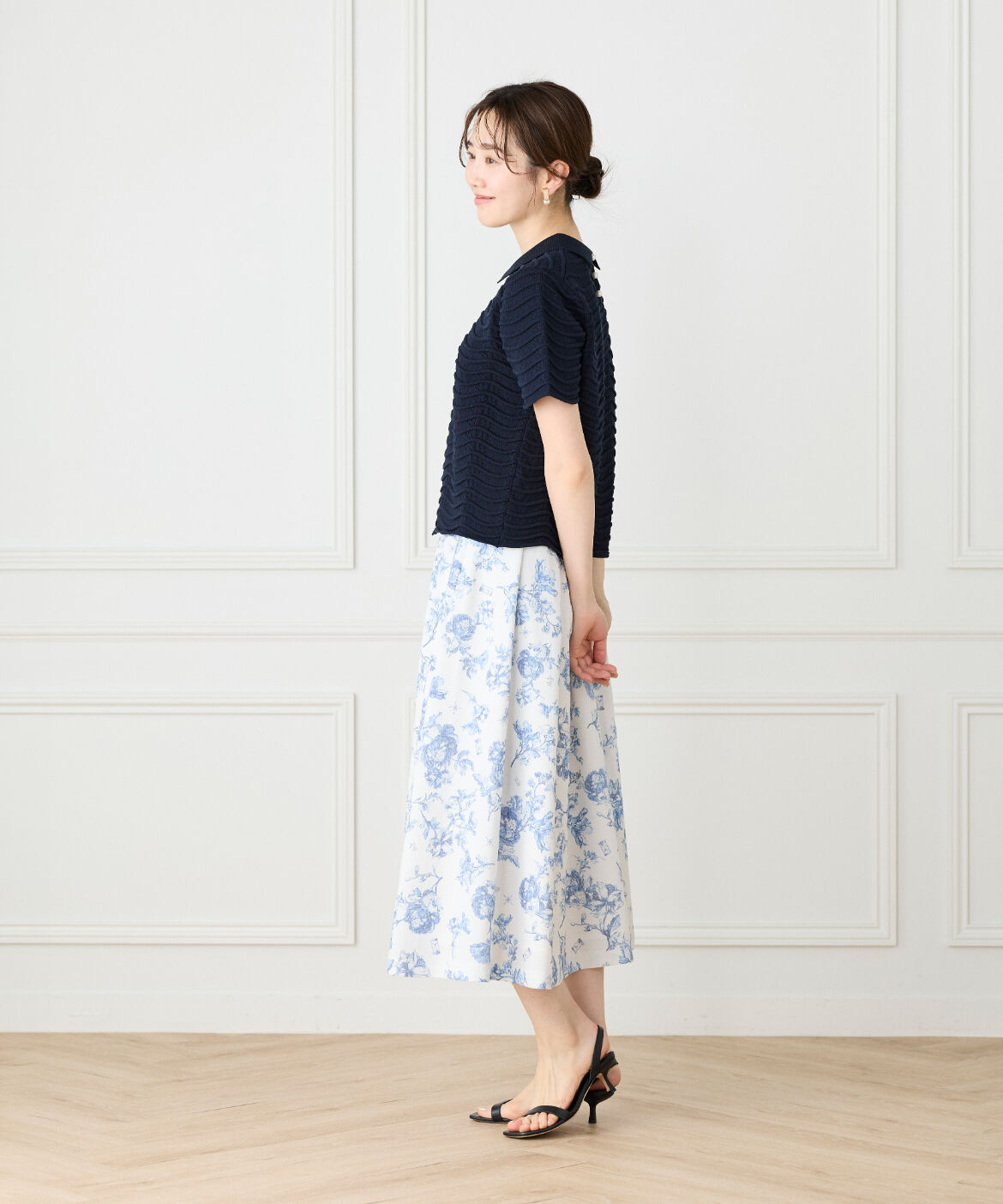 Maglie le cassetto「《M Maglie le cassetto》スカラップポロニットプルオーバー」|ニット・セーター|