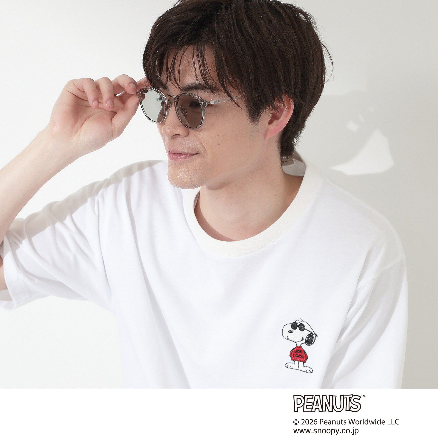 THE SHOP TK「PEANUTS ／ ピーナッツ スヌーピー ワンポイント刺繍 半袖Tシャツ」|Tシャツ・カットソー|
