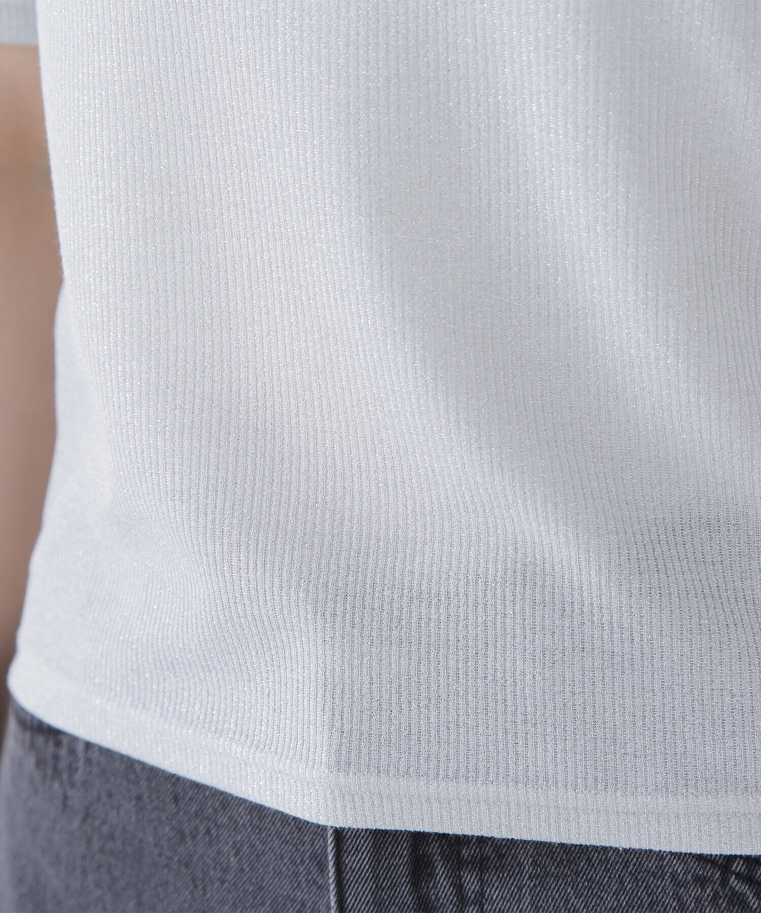  「ラメリブカットソー」|Tシャツ・カットソー|