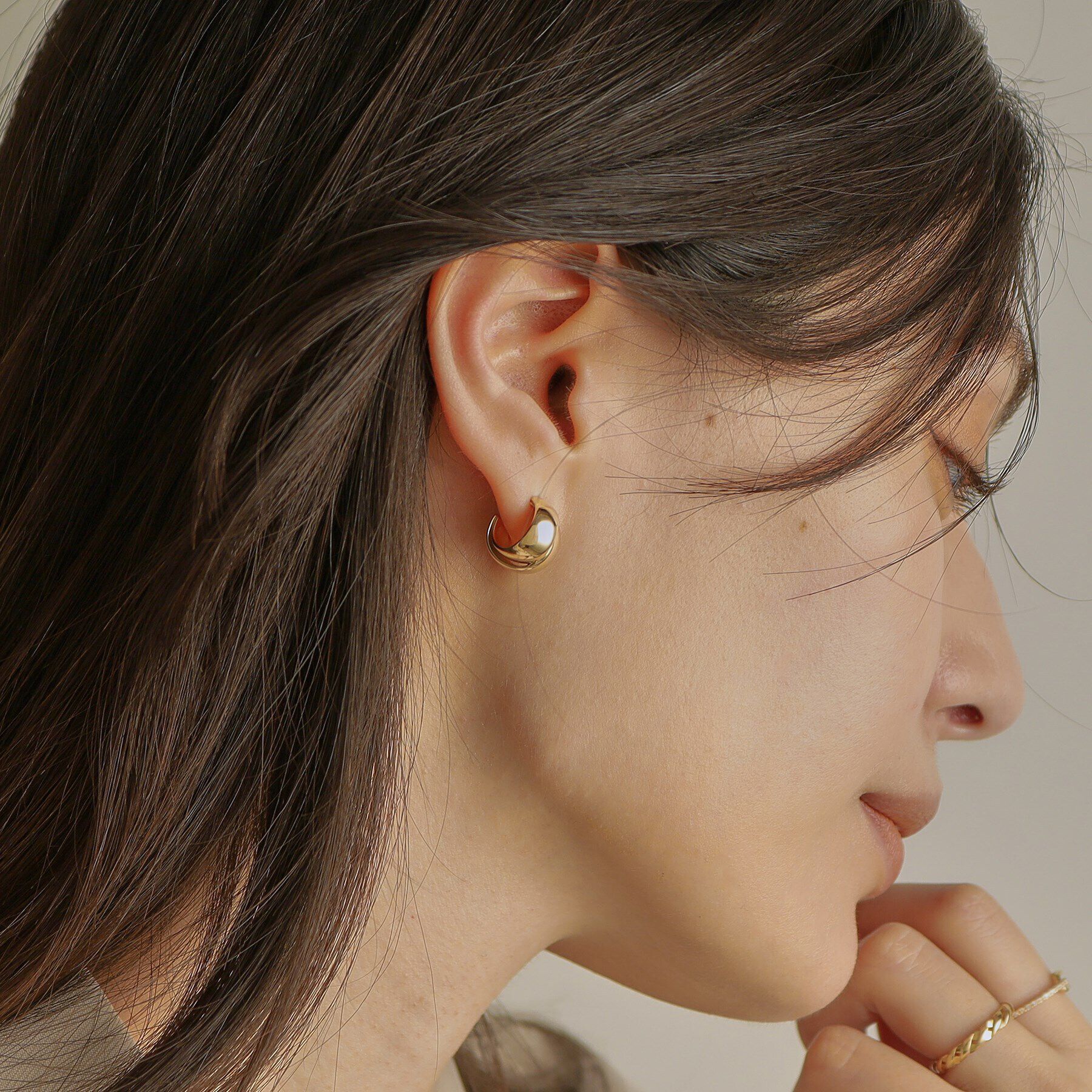 COCOSHNIK「K10フォールディング フープピアス」|ピアス|