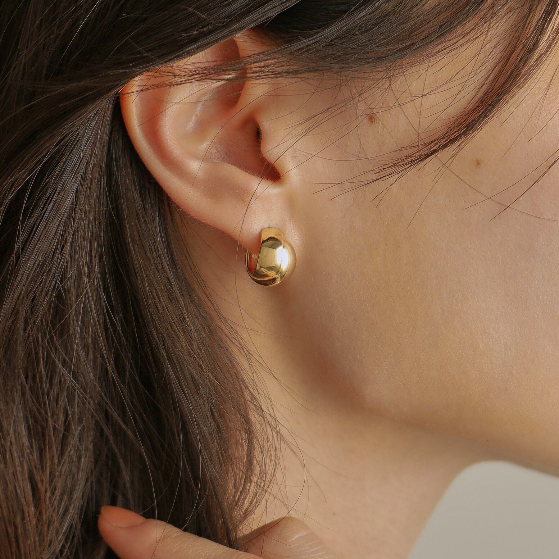 COCOSHNIK「K10フォールディング フープピアス」|ピアス|