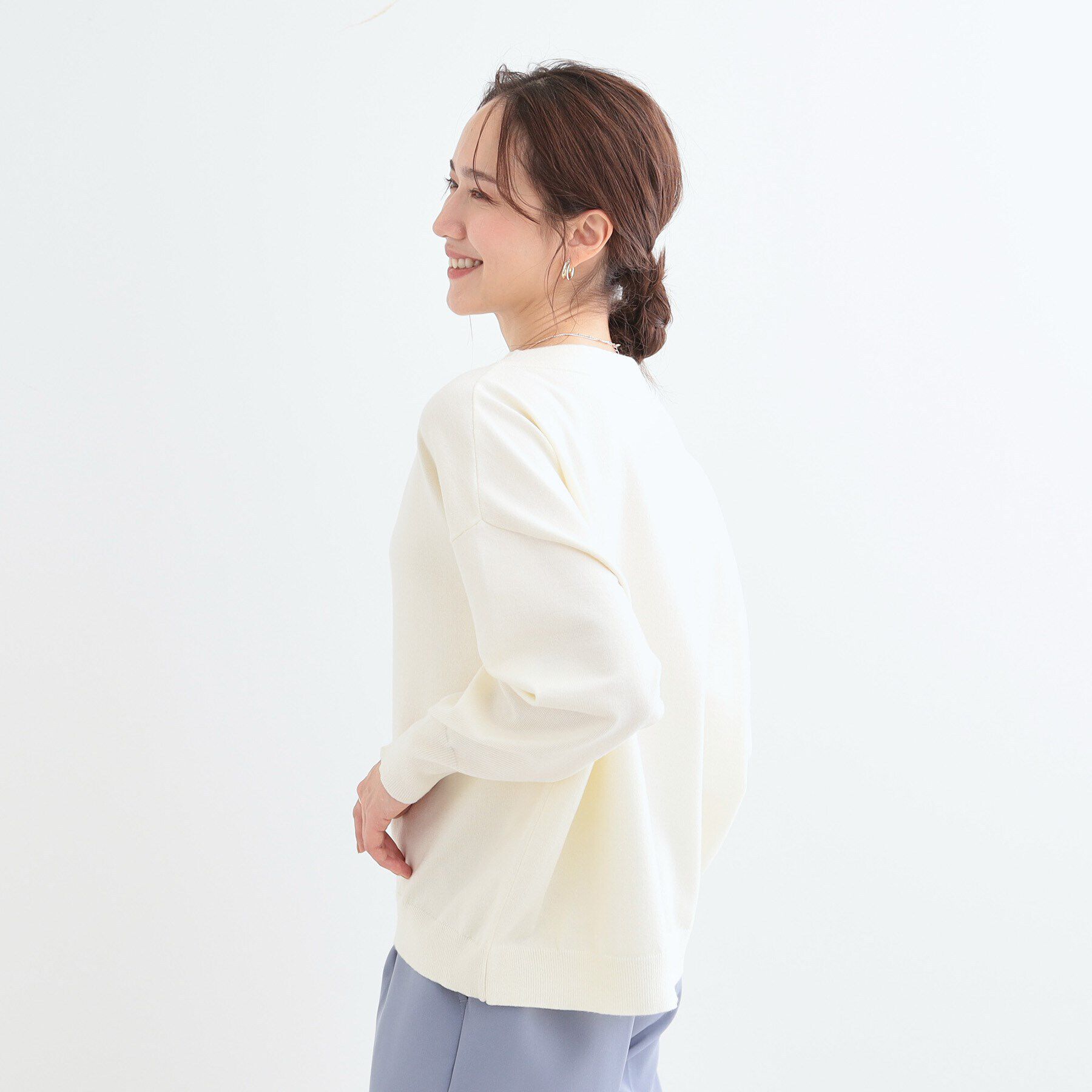 SHOO･LA･RUE「【洗える/S-LL】インせず着られる もちもちタッチ ボートネックニット」|ニット・セーター|