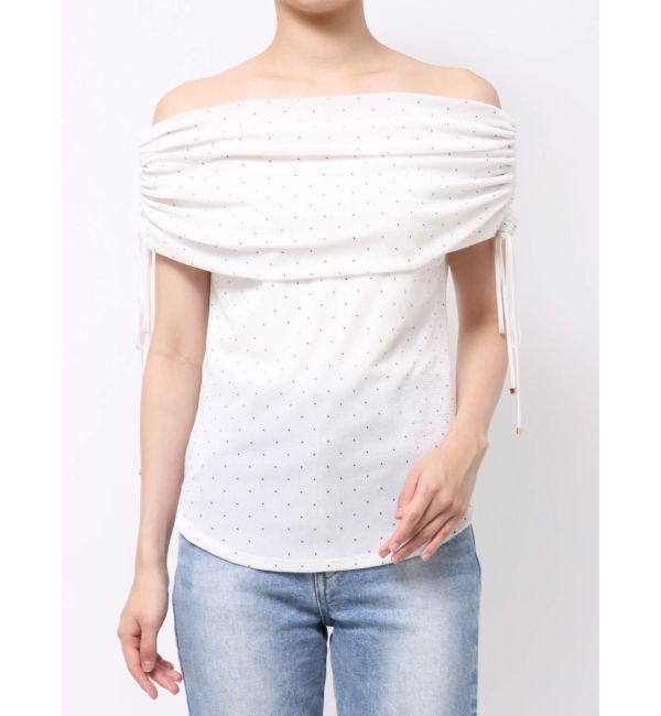 LAGUNAMOON「テキタイルオフショルドロストトップス」|Tシャツ・カットソー|