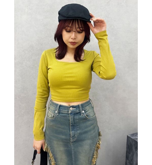 EVRIS「スクエアクロップドトップス」|Tシャツ・カットソー|