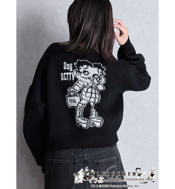 GYDA「BETTY&times;GYDA short ニットトップス」|ニット・セーター|ブラック